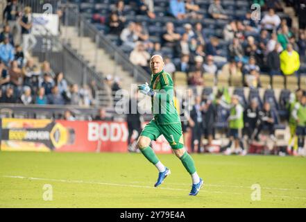 Chester, Pennsylvania, USA. 28th Sep, 2024. Atlanta United FC's goal keeper, BRAD GUZAN in action against the Philadelphia Union during the match at Subaru Park in Chester PA (Credit Image: © Ricky Fitchett/ZUMA Press Wire) EDITORIAL USAGE ONLY! Not for Commercial USAGE! Credit: ZUMA Press, Inc./Alamy Live News Stock Photo