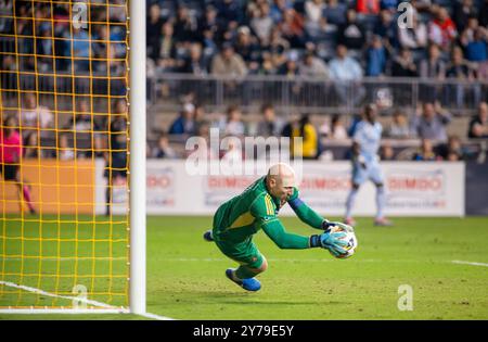 Chester, Pennsylvania, USA. 28th Sep, 2024. Atlanta United FC's goal keeper, BRAD GUZAN in action against the Philadelphia Union during the match at Subaru Park in Chester PA (Credit Image: © Ricky Fitchett/ZUMA Press Wire) EDITORIAL USAGE ONLY! Not for Commercial USAGE! Credit: ZUMA Press, Inc./Alamy Live News Stock Photo