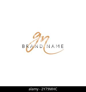GN Signature Logo - Handwritten Vector Logo Template for GN Alphabet Stock Vector