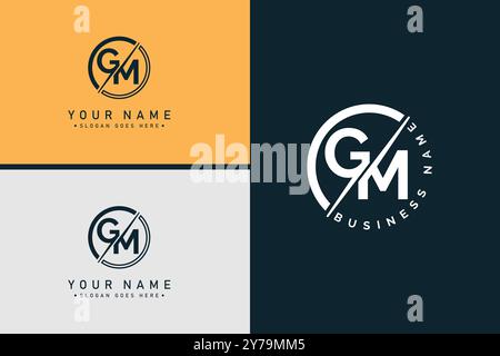 Vector Template for Initial Letter GM Logo - Elegant Monogram Logo for Alphabet G and M Stock Vector
