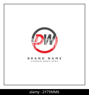 DW Minimal Vector Logo - Simple Business Logo for Monogram D and W Stock Vector