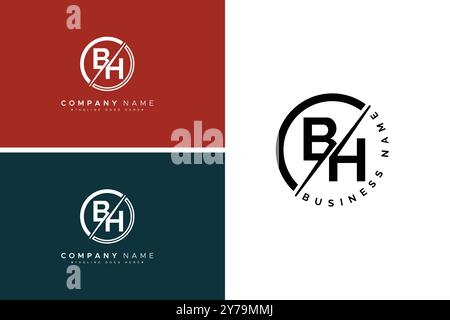 Initial BH Vector Logo - Elegant Monogram Template for letter B and H for your Business Stock Vector