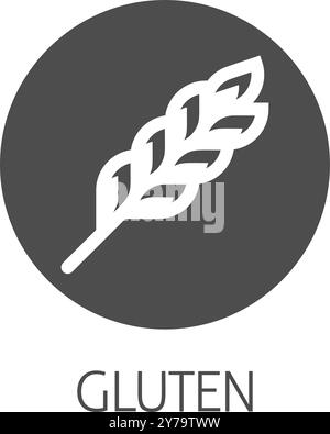 Wheat Plant Gluten Food Icon Concept Stock Vector