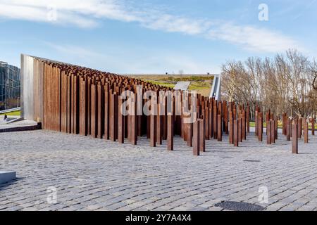 BUDAPEST, HUNGARY - MARTH 13, 2023: This is the contemporary Memorial of the Revolution of 1956 in Varosliget park. Stock Photo