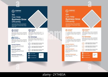 professional business corporate flyer template or vector Stock Vector