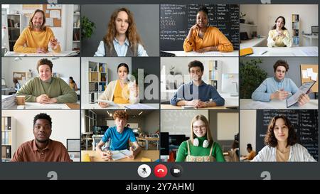 Video Conference with Students Stock Photo
