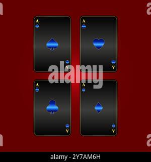 Playing Cards Aces Set Stock Vector