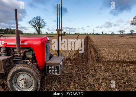 Tractor Ploughing Match Cawston Stock Photo