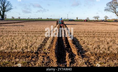 Tractor Ploughing Match Cawston Stock Photo