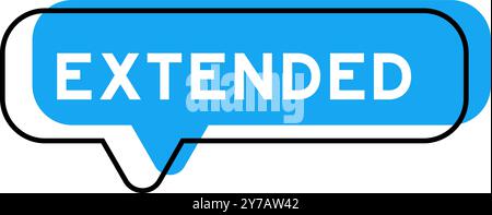 Speech banner and blue shade with word extended on white background Stock Vector