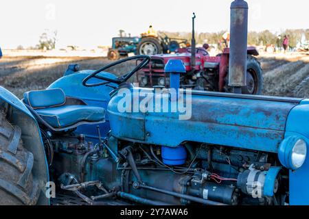 Tractor Ploughing Match Cawston Stock Photo