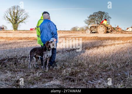 Tractor Ploughing Match Cawston Stock Photo