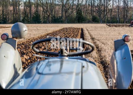 Tractor Ploughing Match Cawston Stock Photo