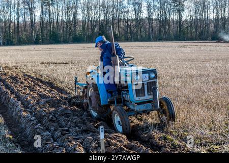 Tractor Ploughing Match Cawston Stock Photo