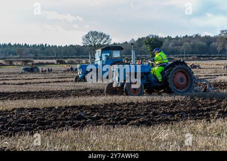 Tractor Ploughing Match Cawston Stock Photo