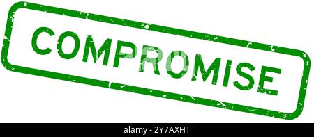 Grunge green compromise word square rubber seal stamp on white background Stock Vector