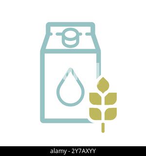 Carton of milk with flavor cereal vector icon. Dairy product sign. Graph symbol for cooking web site and apps design, logo, app, UI Stock Vector