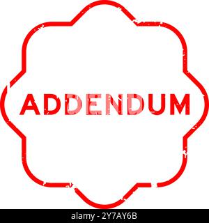 Grunge red addendum word rubber seal stamp on white background Stock Vector