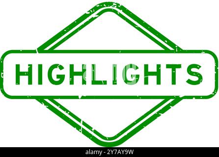 Grunge green highlights word rubber seal stamp on white background Stock Vector