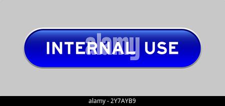 Blue color capsule shape button with word internal use on gray background Stock Vector