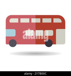 Double decker bus vector icon. Graph symbol for travel and tourism web site and apps design, logo, app, UI Stock Vector