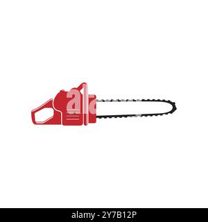 Chainsaw vector image. Chainsaw vector illustration isolated on white background. Professional machine. Professional chainsaw concept. Woodcutter saw. Stock Vector