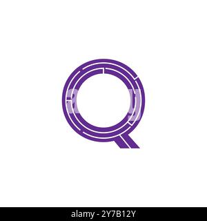 Initial Letter Q Technology Logo Design Template Element Vector image .Letter q technology logo font digital design vector image Stock Vector