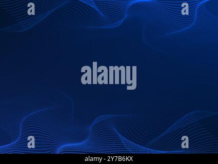 Abstract background technology. Layered flowing particle waves. Represents the overlapping of data being processed by cyber technology. Illustration, Stock Vector