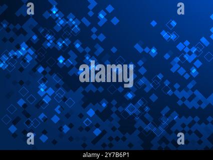 Abstract background technology. Layered geometric squares represent the massive cyber technology data collection of artificial intelligence AI systems Stock Vector
