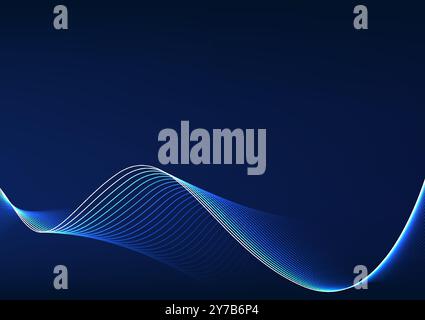 Abstract background technology. Layered flowing particle waves. Represents the overlapping of data being processed by cyber technology. Illustration, Stock Vector