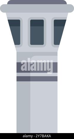 Airport control tower ensuring safe and efficient movement of aircraft Stock Vector
