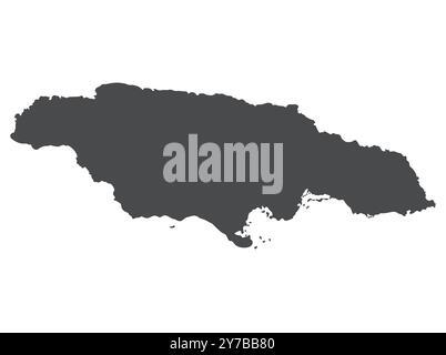 A gray vector map of Jamaica. Vector illustration. Stock Vector