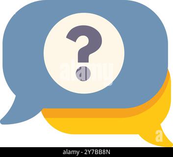 Two overlapping speech bubbles displaying a question mark representing communication and asking questions Stock Vector