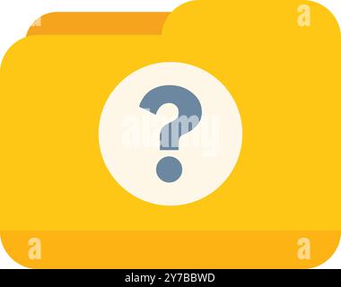 This vector illustration shows the concept of data loss with a folder icon and a question mark Stock Vector