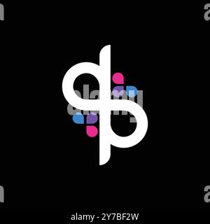 Art and Culture Business DP or PD Pixel Letter Logo Stock Vector