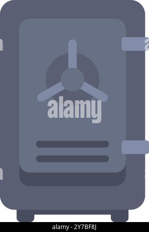 Grey metal safe securing valuables with combination lock mechanism Stock Vector