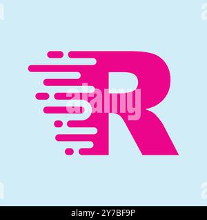 Business and technology Letter R Logo design Stock Vector