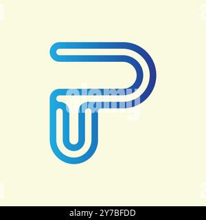 PU and UP Letter Logo Design Stock Vector