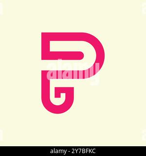 Minimal and and Geometric PG and GP Letter Logo Stock Vector