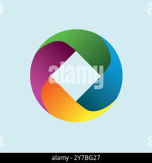 Rainbow Letter O Logo Design Stock Vector