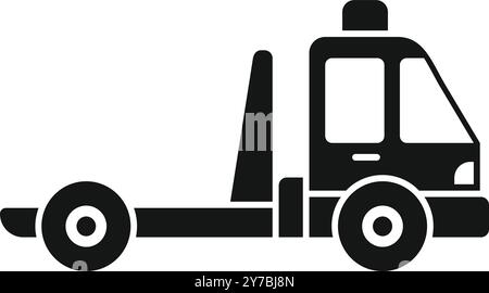 Simple vector icon of a tow truck waiting for an emergency call Stock Vector
