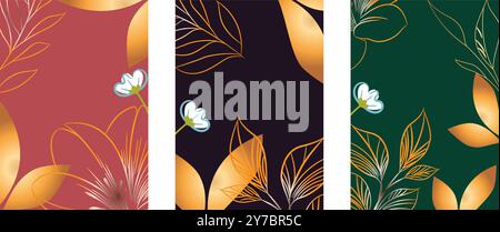 The overall aesthetic is modern and sophisticated with a focus on clean lines and subtle color palettes Stock Vector