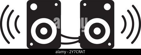 sound system icon vector illustration logo design Stock Vector