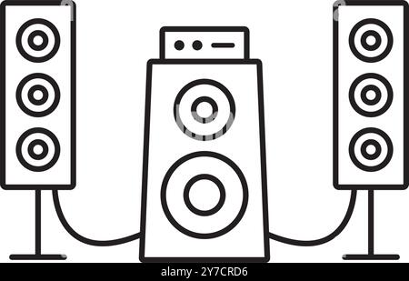 sound system icon vector illustration logo design Stock Vector
