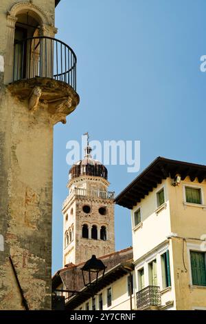 The historic center of Conegliano Veneto, in the province of Treviso. Veneto, Italy Stock Photo