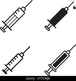 syringe icon vector illustration logo deisgn Stock Vector