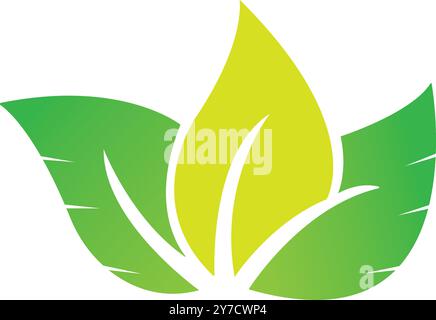 leaf  icon vector illustration logo design Stock Vector