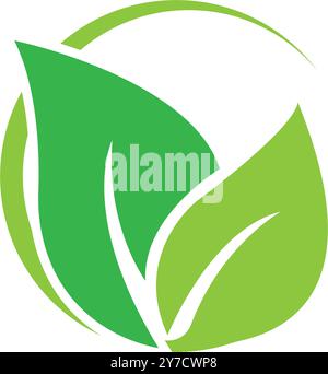 leaf  icon vector illustration logo design Stock Vector