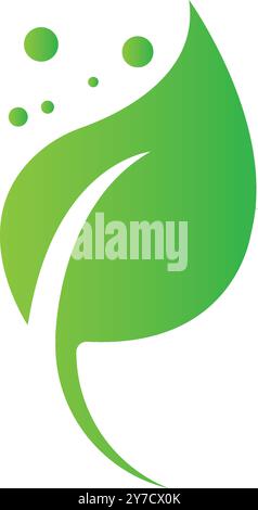 leaf  icon vector illustration logo design Stock Vector