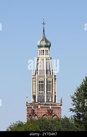 Historic old town centre of Enkhuizen, tower of the Zuiderkerk church, Enkhuizen, North Holland, West Friesland, Netherlands Stock Photo